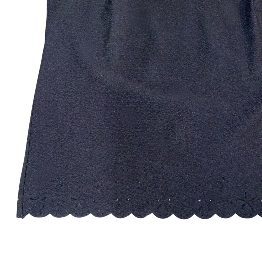 Alfred Sung Black Scalloped Edge Short Sleeve Top - Picture 2 of 8